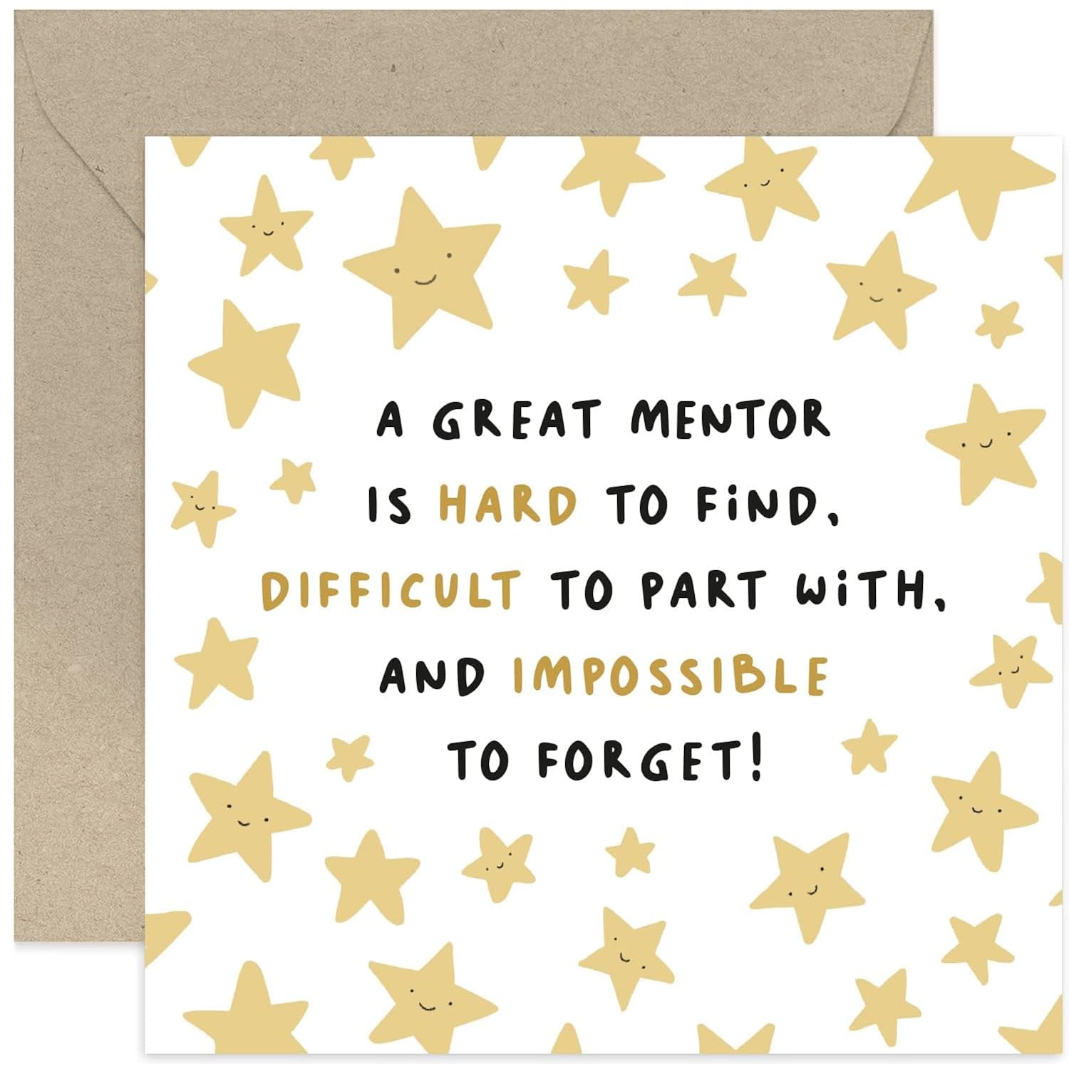Old English Co. Thank You Card For Mentor - Appreciation Card For Mentor - Mentor Retirement, Leaving, Farewell Card For Her Or Him - Thank You Card | Blank Inside With Envelope
