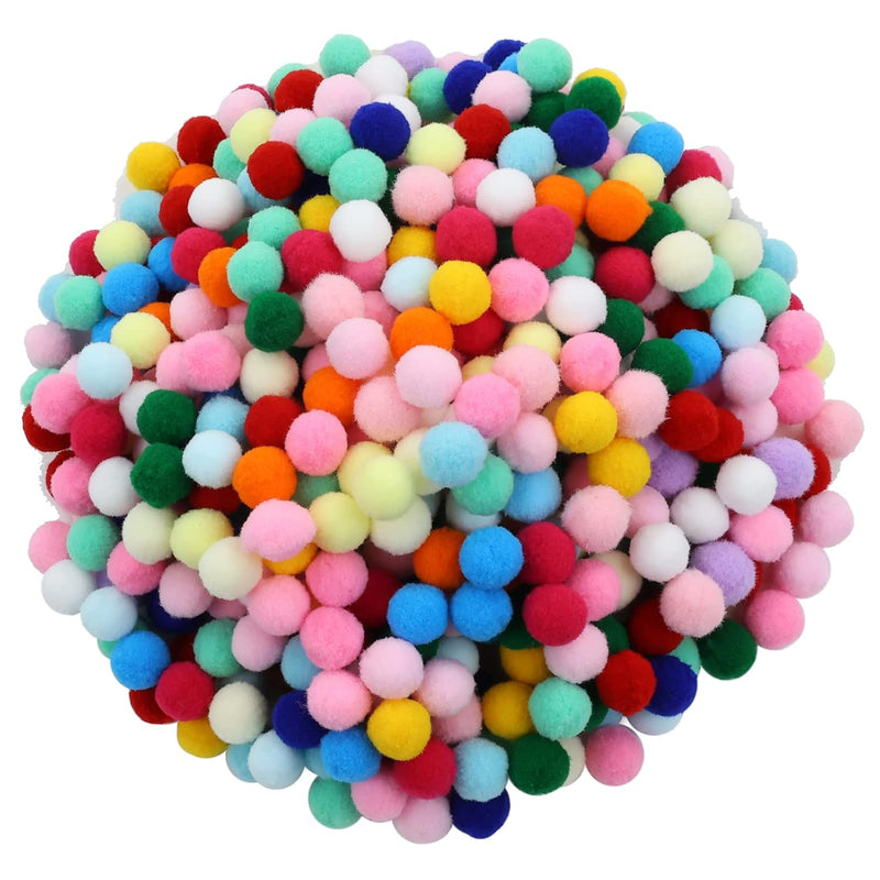 500 Pcs 2Cm 0.8 Inch Christmas Rainbow Colored Large Pom Poms Arts And Crafts