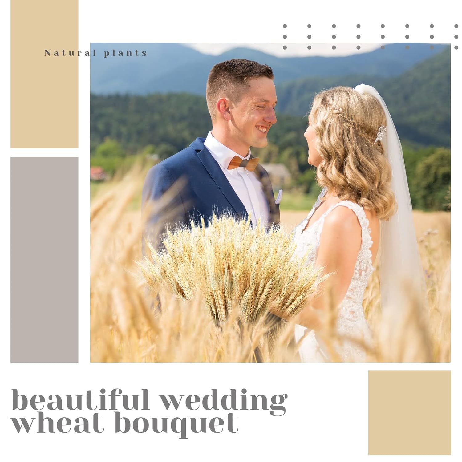 600 Stems Dried Wheat Stalks For Decor Natural Wheat Grass Sheaves Bundle Farmhouse Artificial Flowers Arrangement For Diy Wedding Table Home Centerpieces Party Decorative (16 Inch)