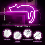 Cat Neon Sign LED USB Wall Light Cute Animal Neon Decor for Bedroom Party Room Girls Decor