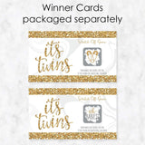 Big Dot of Happiness It's Twins - Gold Twins Baby Shower Game Scratch Off Cards - 22 Count