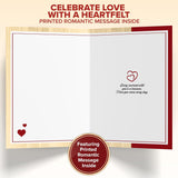 Glittery 5X7In Handmade Individual Wood Valentine Card For Husband Or Wife With Die-Cut Hearts & Ribbon, With Envelope & Stickers For Loved Ones, Printed Message Inside, Gifting & Mailing