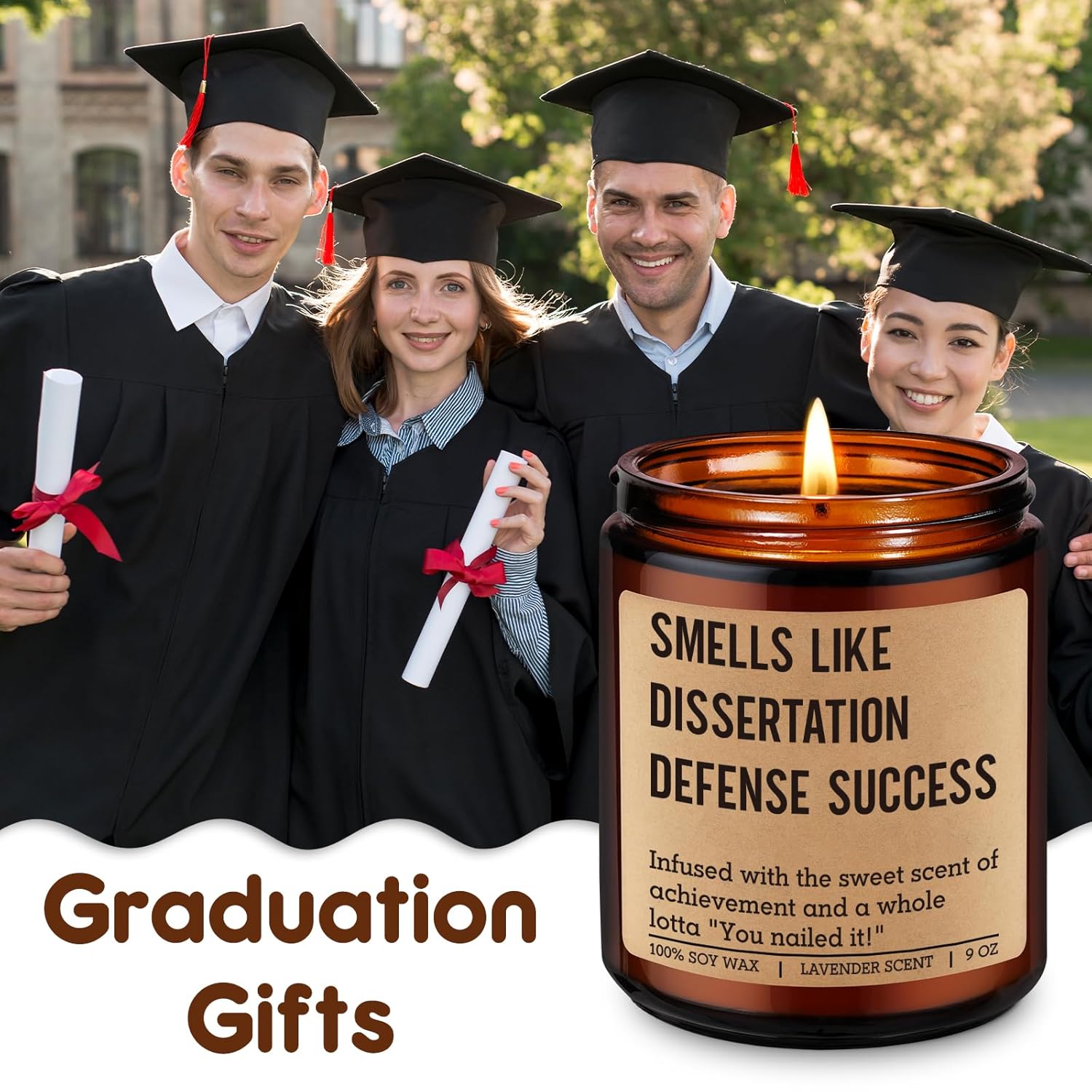 Candle, Dissertation Defense Success, Phd Graduation Gifts, Doctorate Graduation Gifts For Doctoral Graduates, Women, Men, Her, Him, Doctoral Degree Students, 2026 Funny Congrats Grad Present