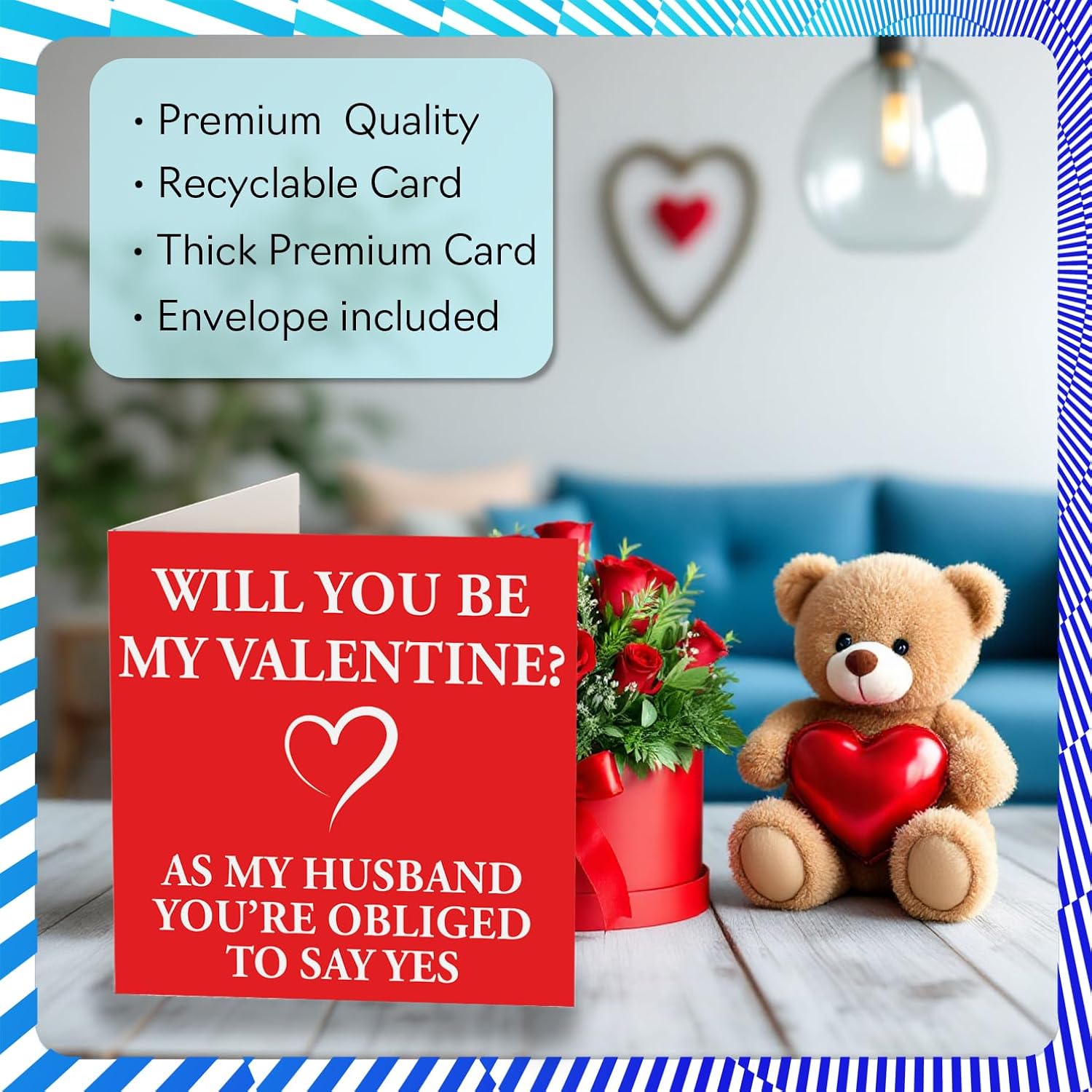 Funny Husband Valentine'S Day Card - Be My Valentine - Cheeky Happy Valentines Card For Husband From Wife Partner, 5.7 Inch Joke Humor Valentine Greeting Cards