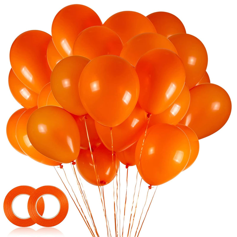 100Pcs Orange Balloons, 12 Inch Orange Latex Party Balloons Helium Qua