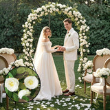 Flower Garland 4Pcs(26Ft), White Rose Garlands Decoration, White Fake Rose Garlands, Vines For Bedroom Flower Garland For Backdrop, Artificial Flowers Wedding Decor, Arch Garden Ceremony Wall Decor