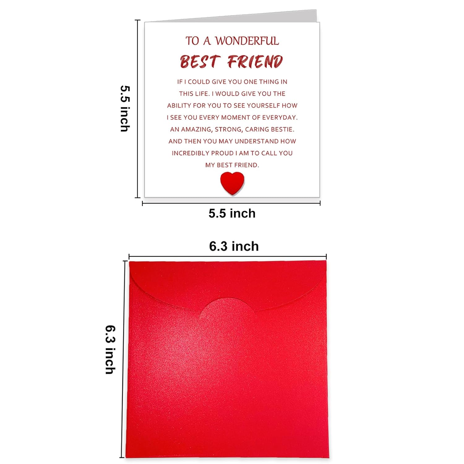 Special Bestie Birthday Card, Greeting Card For Best Friend, Sentimental Birthday/Holiday Gift For Her, With Envelope
