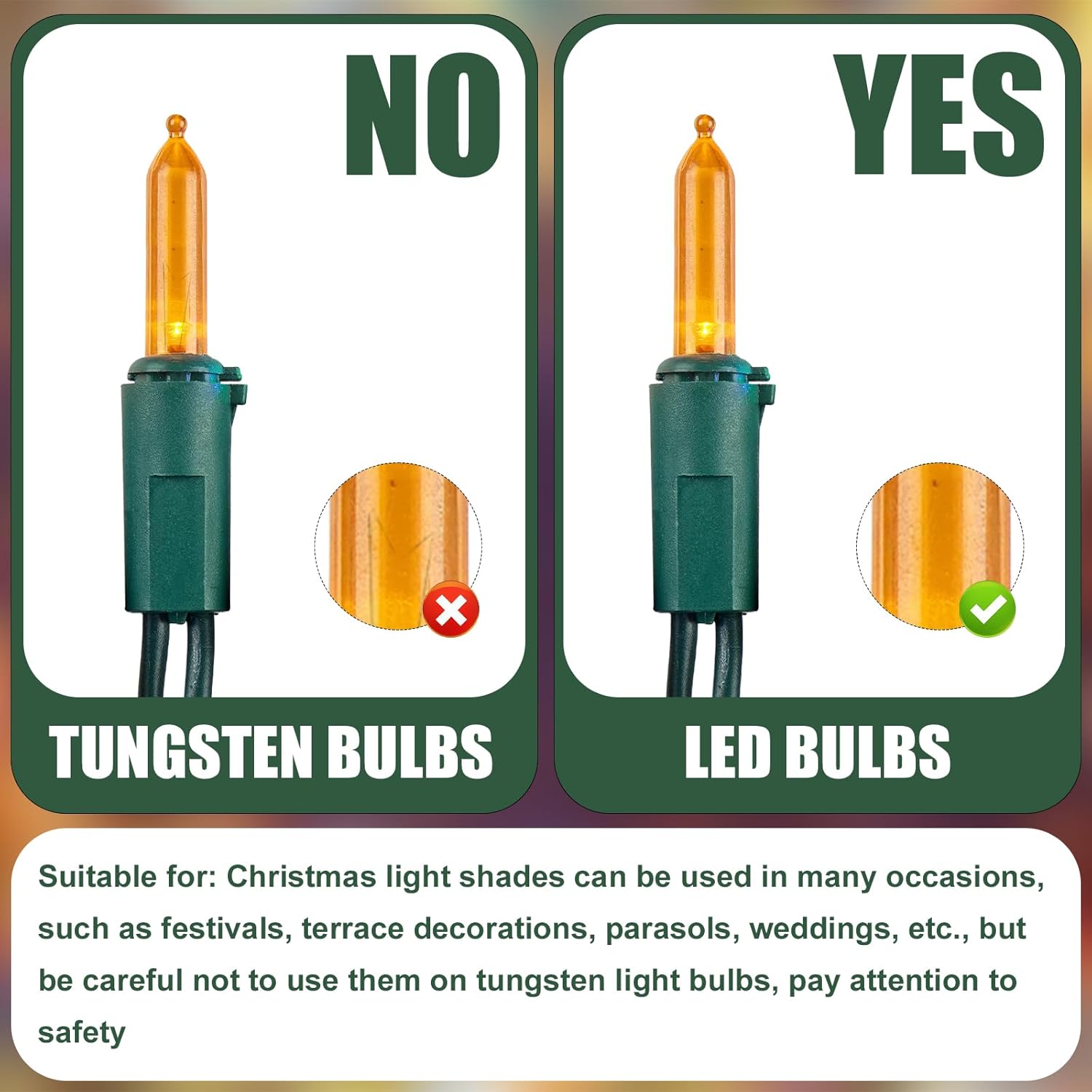 200Pcs No Glow Caps For String Lights, 5 X 20 Mm String Light Caps Reusable Christmas Lights Blackout Caps Led Glow Plug