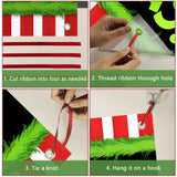 Merry Christmas Green Black Decorative Front Door Cover, Xmas Ball Snowflake Banner Background Decoration, Funny Winter Holiday Indoor Outdoor Home Decor 3 X 6 Ft