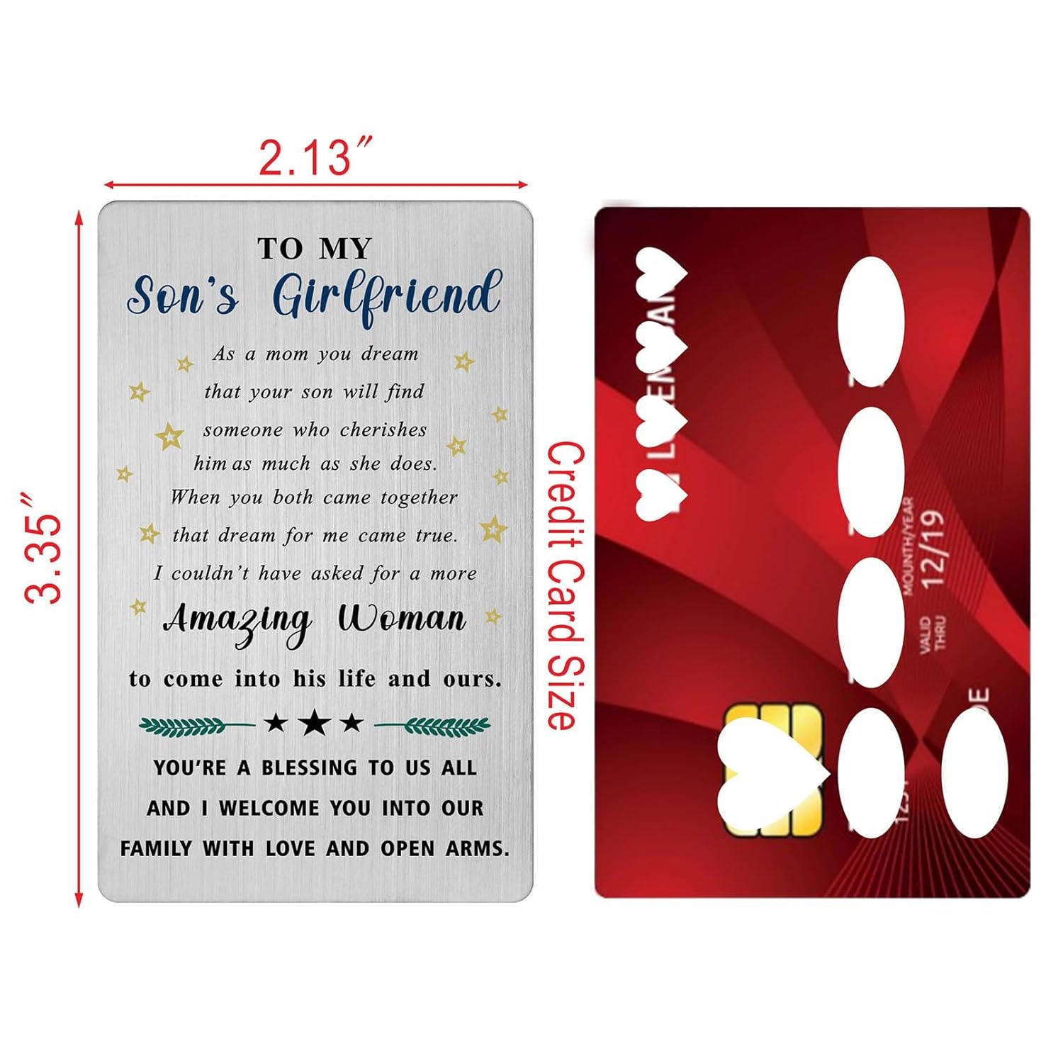 Sons Girlfriend Valentines Day Gifts From His Mom, Gifts For My Sons Girlfriend Birthday Graduation Easter Card