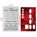 Sons Girlfriend Valentines Day Gifts From His Mom, Gifts For My Sons Girlfriend Birthday Graduation Easter Card