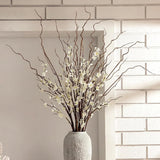 8 Pcs 38 Inch Artificial Flowers Cherry Blossom 45 Inch Curly Willow Branches For Spring Summer Indoor Decoration Faux Long Stem Silk Plum Blossom For Wedding Home Office Hotel Vase Decor
