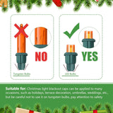 100 Pieces Christmas Light Caps No Glow Caps Glass Led 0.18 Inch Light Blackout Caps Wide Glow Plug Caps Black Out Cover