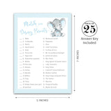 Blue Elephant Baby Shower Games — Baby Traditions Around The World Game — Pack Of 25 — Fun Facts Trivia, Little Peanut Boy Baby Shower Activity, Couples Shower Gender Reveal Party G501-Btw