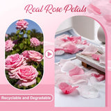 180 Pcs Real Pink White Rose Flower Petals Confetti For Wedding To Throw, 1.75Oz Freeze Dried Rose Petal For Proposal Centerpieces Romantic Night Decor