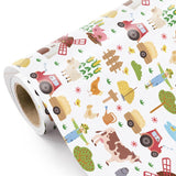 Farmhouse Wrapping Paper Roll - Mini Roll - 17 Inch X 16.5 Feet - Farm Animal Wrapping Paper For Birthday, Baby Shower, Country Present Wrapping