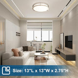 2 Pack 13 Inch Brushed Nickel LED Ceiling Lights 3600LM 5CCT Dimmable Fixtures