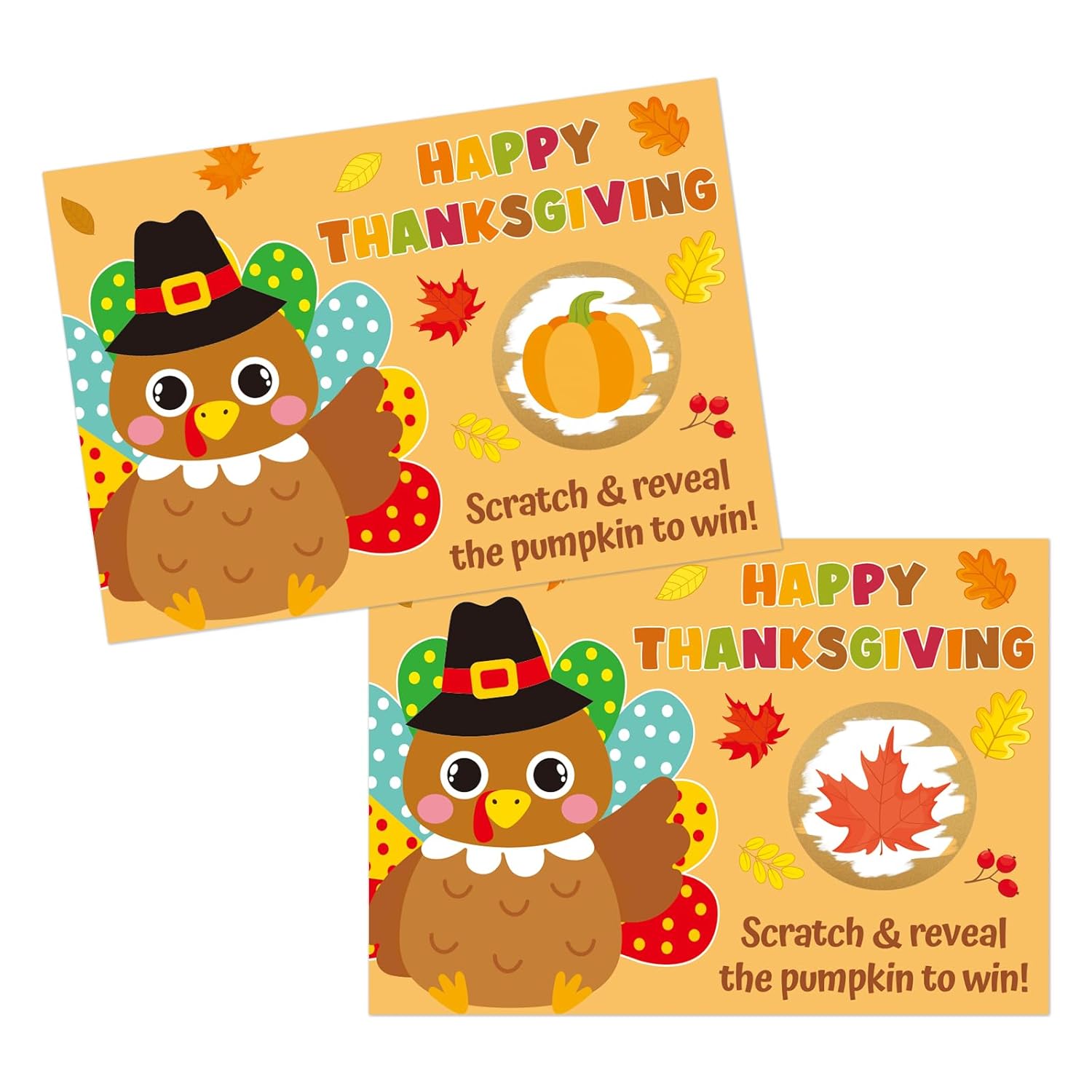 36 Pcs Happy Thanksgiving Scratch Off Cards Friendsgiving Party Games Turkey Thanksgiving Dinner Party Game Scratcher Tickets For Adults Pumpkin Party Activity (Turkey-1)