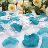 900Pcs Teal Silver White Silk Rose Petals Turquoise Aqua Artificial Flower Petals For Wedding Party Table Confetti Aisle Runner Flower Girl Toss Bridal Shower Hotel Home Vase Decoration