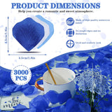 3000Pcs Fake Rose Petals, Artificial Flower Petals For Romantic Night, Valentine'S Day, Flower Girl Basket, Proposal, Wedding Decorations, Dark Blue+Light Blue+White