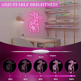 Pink LED Hand Neon Sign USB Wall Light Gesture Neon Decor for Nail Salon Bedroom Bar Girls Room
