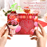 Valentines Day Card With Lights & Music, 3D Pop Up Rose Anniversary Cards For Couples, Romantic “You’Re My Favorite” Sweet Greeting Gift Cards For Wife Husband Girlfriend Boyfriend