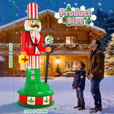 8Ft Christmas Inflatable Outdoor Decoration Inflatable Nutcracker Blow Up Nutcracker Decor With Lights For Yard Lawn Gar