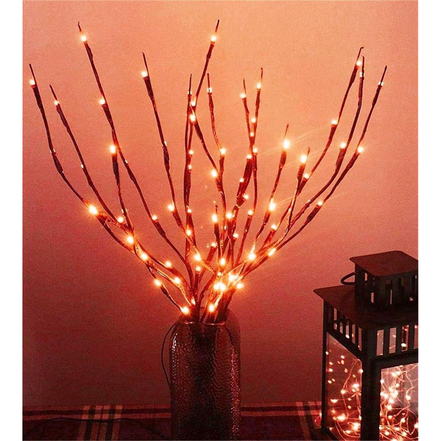 Branch Lights,3 Pcs Twig Light Usb&Battery Powered 8 Flashing Modes By Remote Control.Branch Lights For Indoor, Light Up