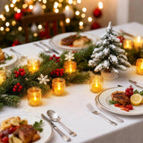 Tea Lights Flameless Candles, 100 Pack Warm Yellow Battery Operated Flickering Candles 200+ Hours Ideal For Home Decoration Outdoor Wedding Parties (100Pack Warm Yellow)