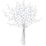 50 Stems Artificial Bouquets Acrylic Bead Drops Flower Branches Bead Sprays For Wedding Diy Crafts (White, 17Cm)