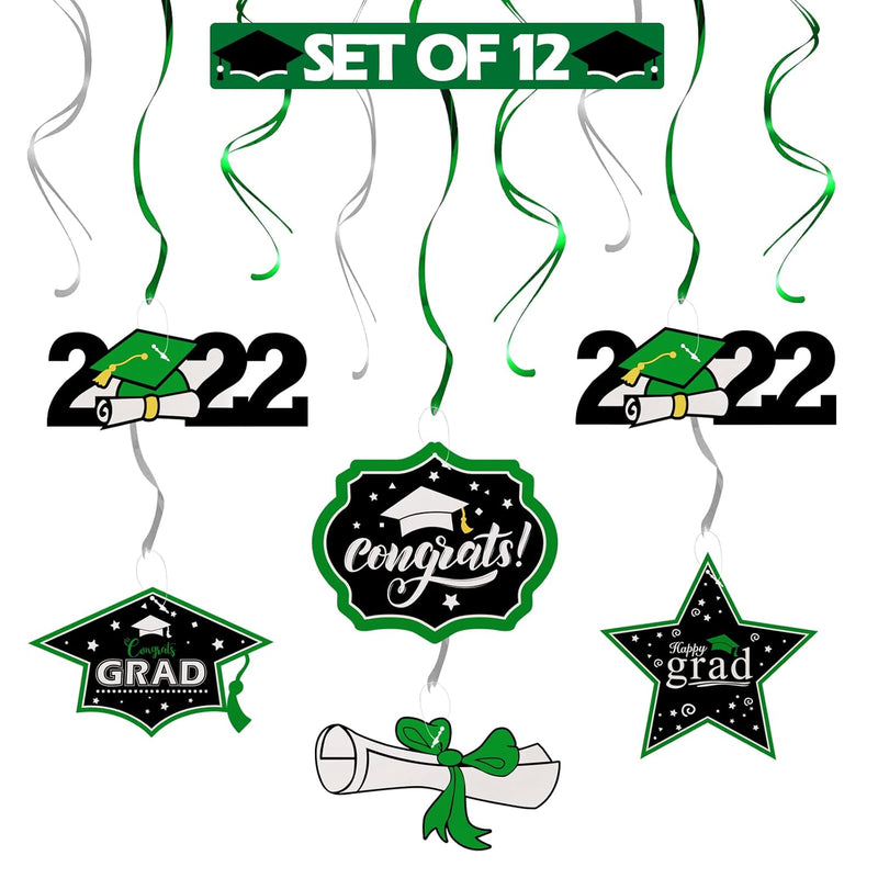 Congrats Grad 2022 Swirls Streamers - 12 Pcs Class Of 2022 School/Home