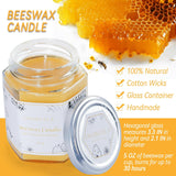 Jar Beeswax Candles-100% Natural Pure Beeswax Candles,5Oz Unscented Beeswa Candle,Up To 30 Hours Burn Time, Bees Wax Candles For Decor,Party,Christmas 1 Pack