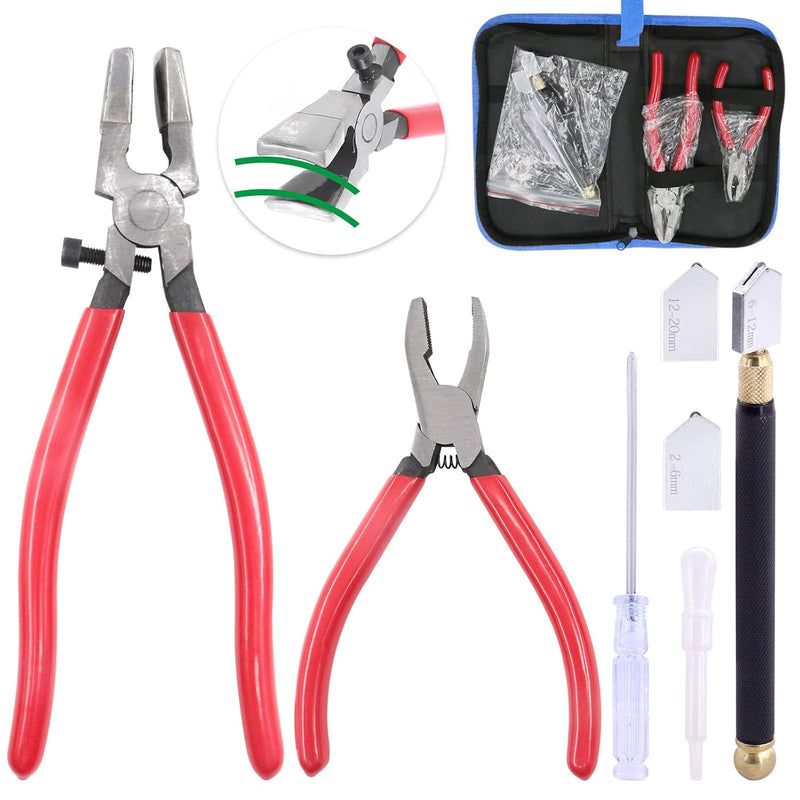 4Pcs Heavy Duty Glass Running Pliers Tools Set, Breaker Grozer Plier With Glas