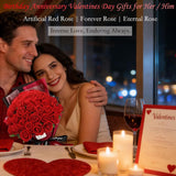 12Pcs Red Roses Artificial Flowers, Fake Velvet Silk Roses With Stems In Bulk, Faux Roses For Anniversary Valentine'S Day Birthday Gifts Wedding Bridal Bouquets Centerpiece Party Home Decor(12, Red)
