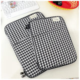 Gingham Puffy Laptop Sleeve 11-13 Inch Y2K Coquette Carrying Laptop Bag Fairycore Cover Pouch Sleeve Computer Liner Bag (11 Inch,Black)