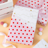 Red Polka Dot Wrapping Paper,Reversible Pink Gold Elegant Bow & Heart Gift Wrap Suitable For Birthday,Girls,Baby Shower,Wedding (17 Inch X 32.8 Feet)
