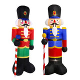 2 Packs 8Ft Nutcracker Soldier Christmas Inflatable Decor For Yard/Outdoor/Lawn/Porch Decor (Red/Blue Nutcracker)