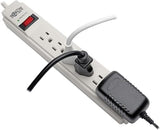 Surge Protector Power Strip 6 Outlets 8 Ft Cord 990J 120V Flat Plug Gray