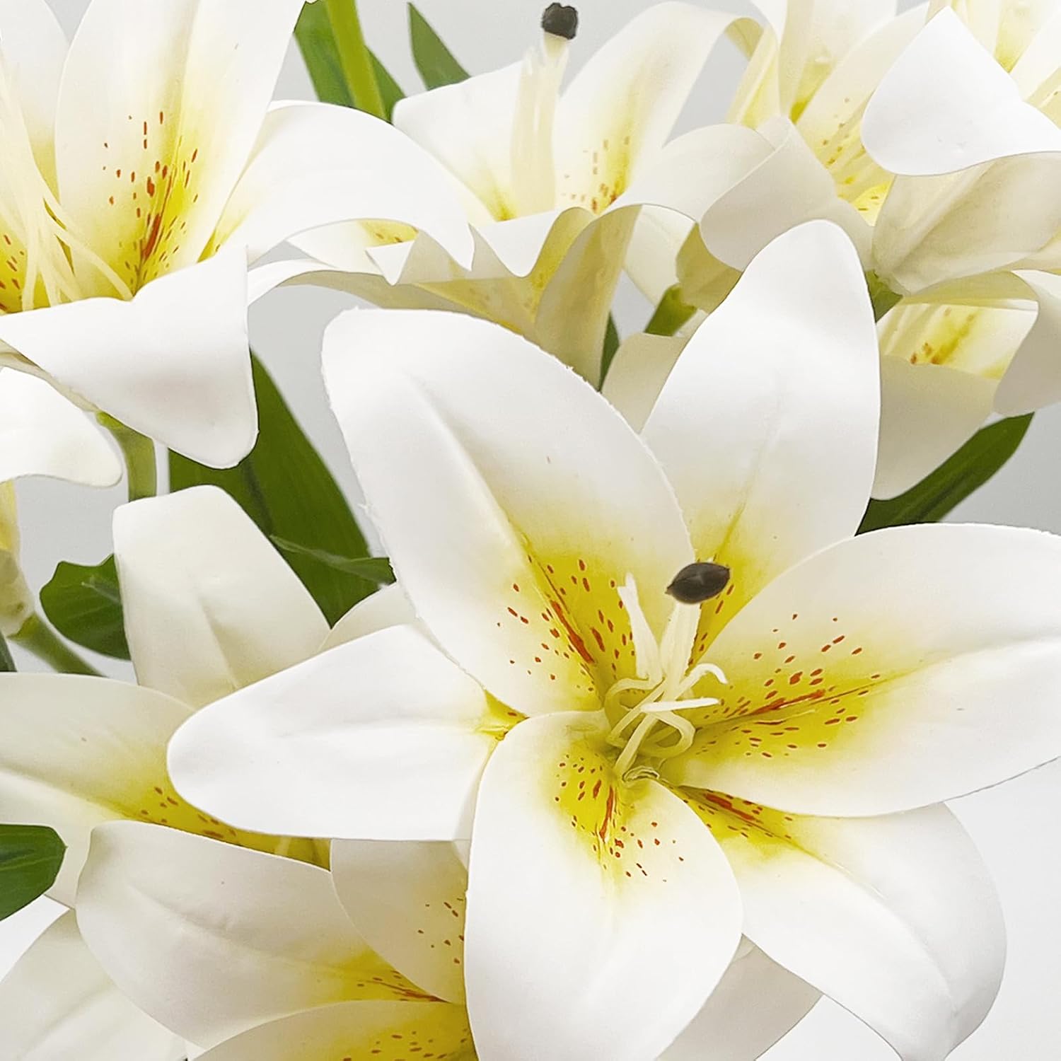 11Heads Artificial Lily Flowers,Long Stem Faux Flowers With Buds,Tiger Lily Artificial Flowers For Home Hotel Flower Arrangement Party Decor