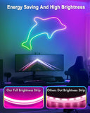 40FT RGB LED Neon Rope Lights App Remote Control Music Sync Waterproof Flexible Strip Lights