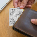 To My Wife Gifts Wallet Card - Romantic Anniversary Card For Wife - Wife Birthday Gift Ideas - I Love You Gifts For Her, Valentines, Christmas, Mothers Day
