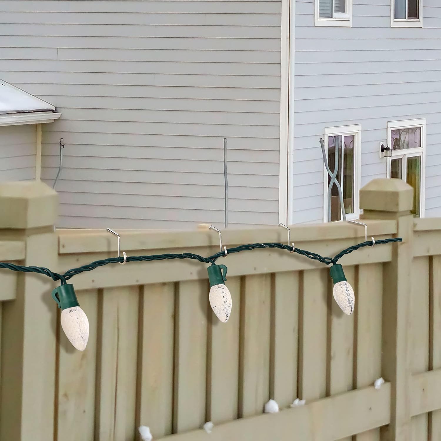 90 Pieces Metal Christmas Light Gutter Hooks - Stainless Steel Hangers For Gutters, Mesh Filter, Shingles, Eaves, Fence, Outdoor Hanging Lights(Silver)