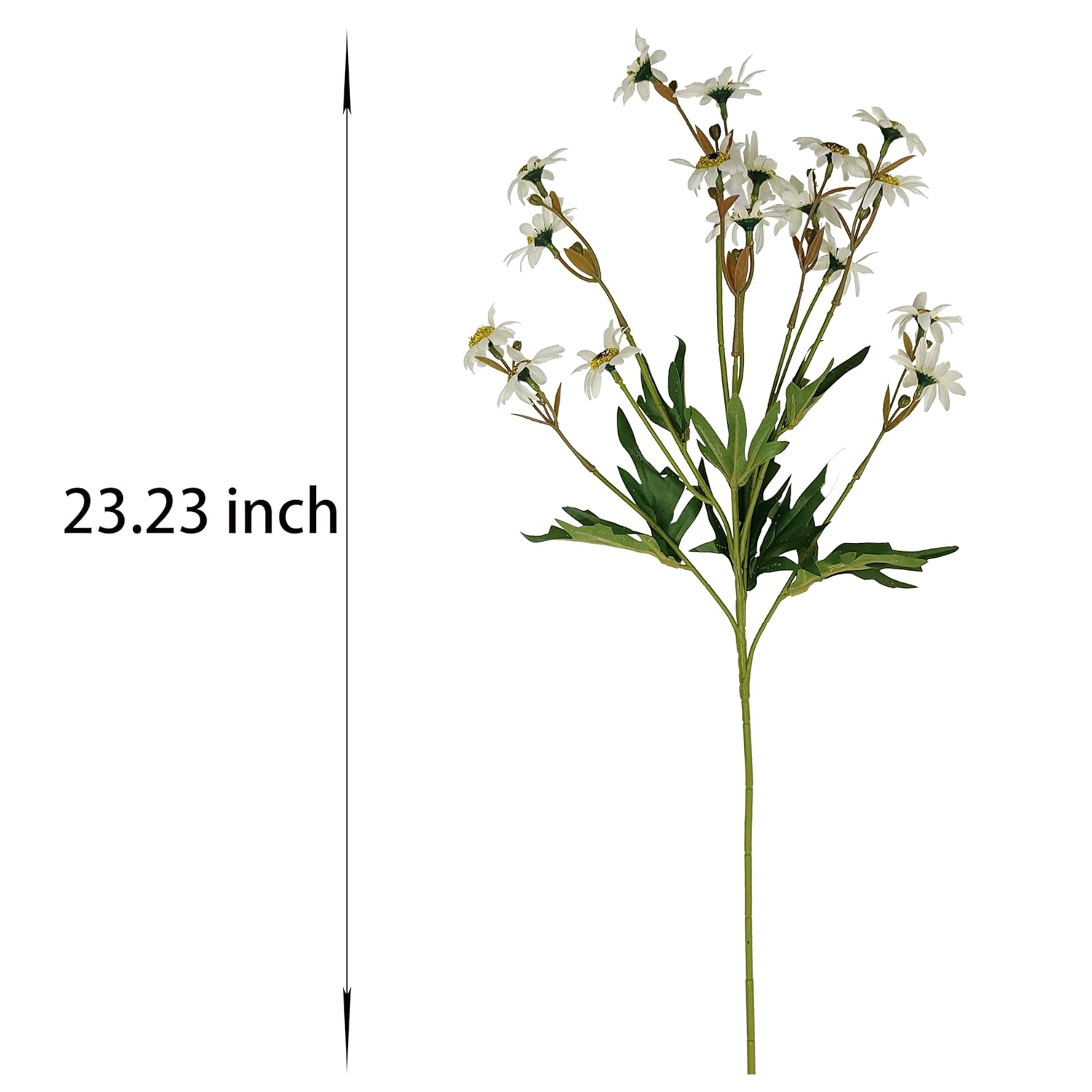 23'' White Daisy Artificial Flowers,Artificial White Daisies,6 Bouquets Fake Daisies Flowers,Faux Daisies For Home Table Centerpieces Arrangement Decoration (6, White)