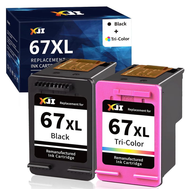 67XL Ink, Remanufactured Combo Pack (Black & Color) for DeskJet 2700/Envy