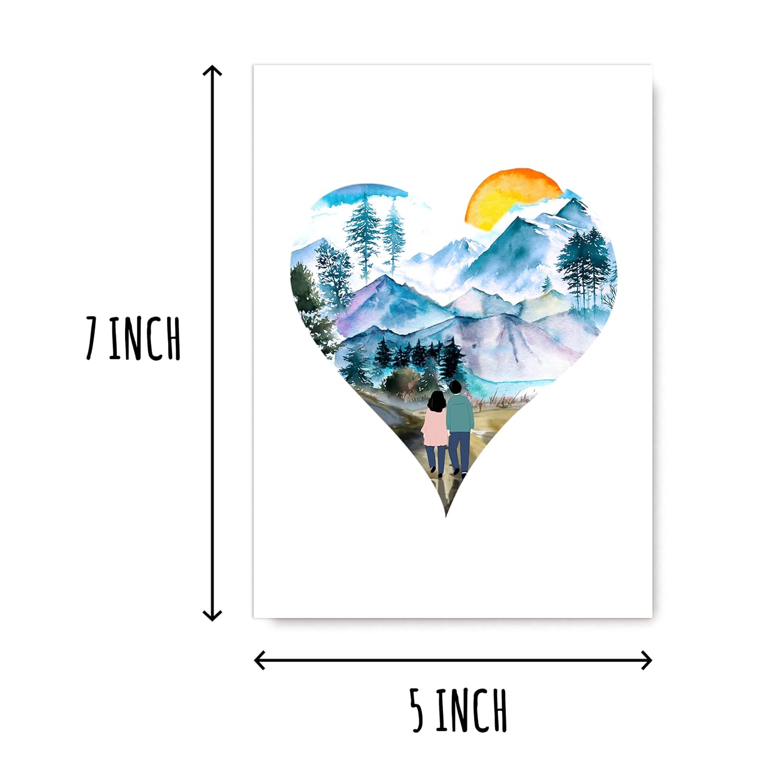 Love Mountain Valentine - Heartfelt Hiking Love - Adventure Card For Him & Her