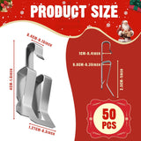 Christmas Light Clips Metal Christmas Lights Hooks For Outdoor Seasonal Lighting Gutter Clips For Eaves Hangable Festive Christmas Outdoor Decorations Christmas Holiday Decorations 50 Pcs