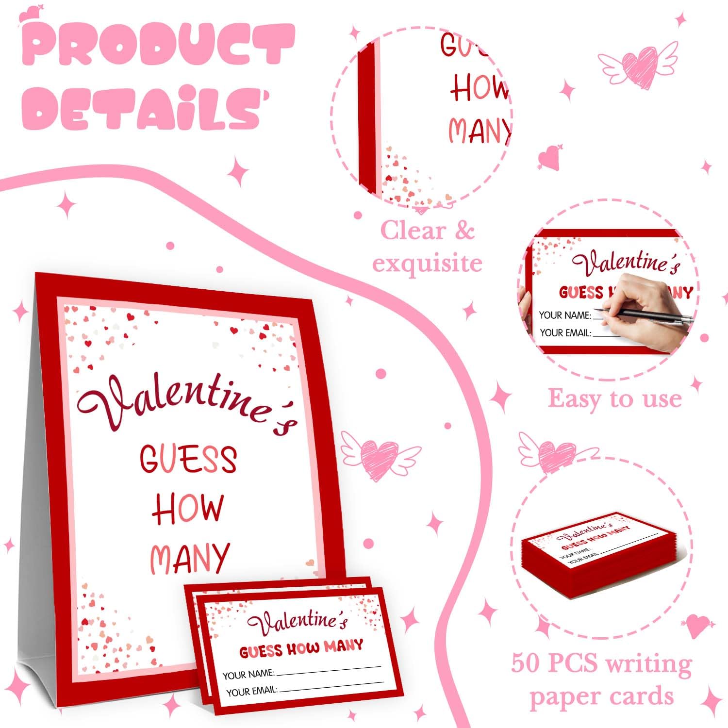 Valentine'S Day Party Game,Galentines Day Games For Women,Fun Valentine Trivia Game,Players Valentine'S Party Games For Adults Family Office Large Groups,Party Games & Activities 50 Cards And Sign