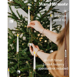 Christmas Tree Candles With Crystal Ball, Window Candle With Timer Of Wand Remote, Battery Operated Flameless Taper Candles, Flickering Warm Light, Xmas Home Ornaments, Wedding Party Décor