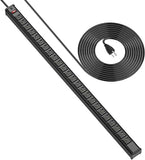 Heavy Duty 24 Outlet Metal Power Strip 10FT Cord 15A 1875W Circuit Breaker