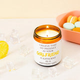 Funny Boyfriend Candle Best Gifts From Girlfriend I Birthday Gift Ideas For Him/Boyfriends I 9Oz, 50Hr Burn Reusable My Presence As Your Girlfriend Is Sufficient As A Birthday Gift